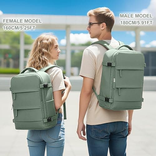 coowoz Travel Backpack For Women Men,Carry On Backpack,Hiking Backpack Waterproof Outdoor Sports Rucksack Casual Daypack Travel Essentials(Olive Green) — view 2