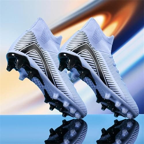 SKENGO Unisex-Adult Soccer Cleats Mens Womens Turf Soccer Shoes Youth AG TF Training Football Cleats Lightweight High-top Football Boots Indoor Outdoor (9909 Zi AG_39)