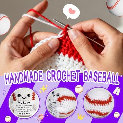 TKGIFTHOT Valentines Gifts for Him Her Boyfriend Girlfriend Crochet Baseball Gifts for Birthday Anniversary Valentines Day Romantic I Love You Gift for Husband or Wife — view 3