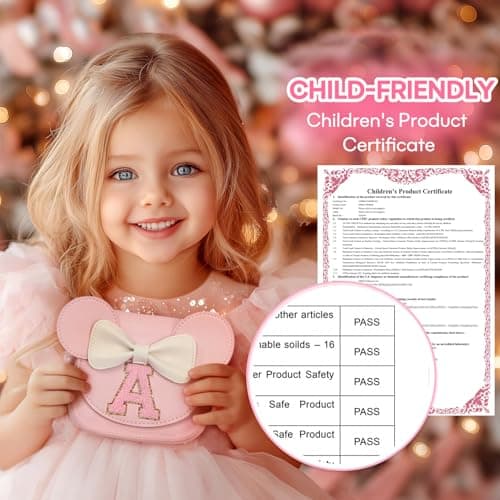 mibasies Toddler Purse Girl Gifts: Girls Birthday Gifts for 3-8 - Toys for Ages 2-4 Purse, Pink, Letter A — view 4