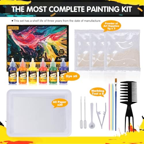 Water Marbling Paint for Kids - Arts and Crafts for Girls & Boys Crafts Kits Ideal Gifts for Kids Age 6-8 8-12 — view 5