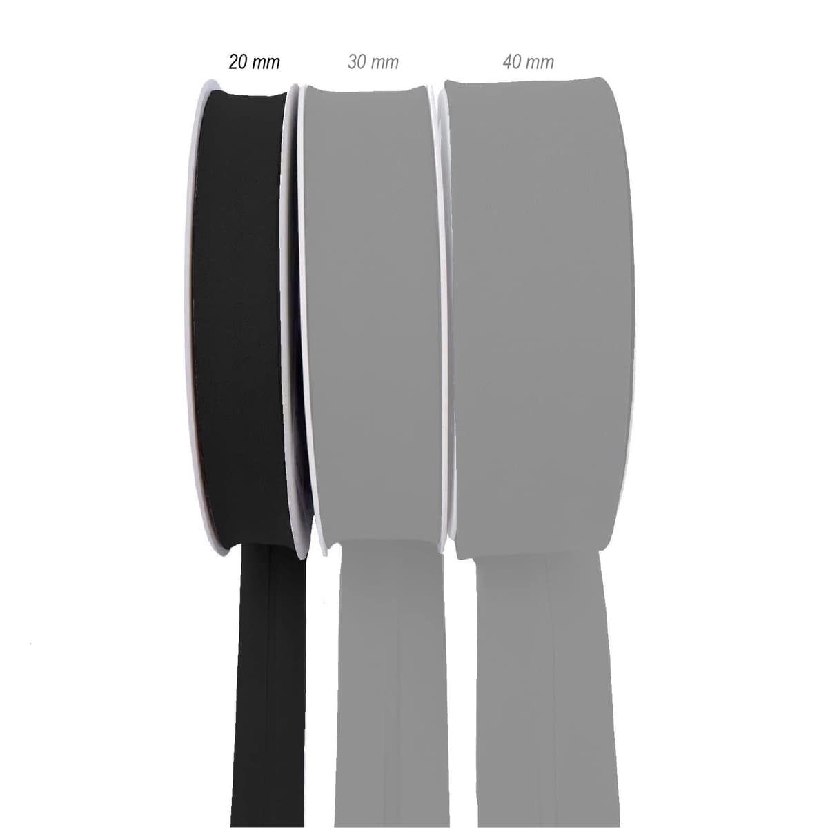 TEXTEX = Bies de 20mm de Ancho. 50% Algodón y 50% Poliéster. Pieza de 10m - (Negro) — view 2