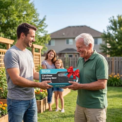 SEESII Cordless Mini Chainsaw 6 Inch, 4.0Ah Battery Powered Electric Saw