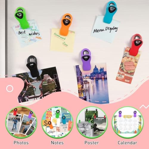 FINDMAG Chip Clips Bag Clips, 12 Pack Bag Clip for Food Storage, Magnetic Chip Clip for Chips, Refrigerator, Kitchen Organization, Office Paper Clamps, Cloth Pins, RV Accessories, Multicolor — view 4