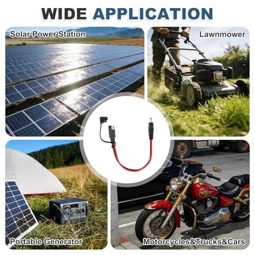 MECCANIXITY SAE to DC 5525 Male Adapter Cable, 14AWG 300V 1FT Cable Wire Solar Panel Connector with Waterproof Cover for Solar Panel Portable Power Station — view 5