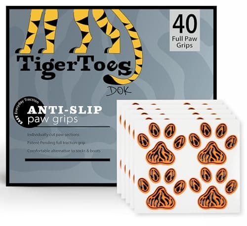 DOK TigerToes Premium Paw Grips for Senior Dogs, 40ct of Pre-Cut Anti Slip Dog Paw Pads for Hardwood Floors, Provides Traction for Slipping (40 Total Grips, Size Medium)