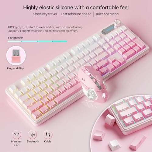 HELLOLAND Ocean Park Pink Gaming Desktop Computer with KB & Mouse, AMD Ryzen 7 9700X 8-Core 3.8 GHz, RTX 5070 12GB, 32GB DDR5, 1TB PCIe SSD, 850W PSU, Fusion 2.0 APP RGB Fan Control, Windows 11 — view 5