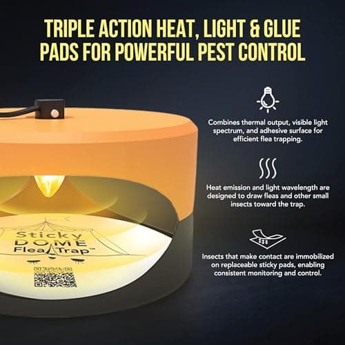 ASPECTEK Sticky Dome™ Flea Trap – 2 Pack | Indoor Insect Trap with 2 Sticky Discs, Odorless (Orange & Dark Gray) — view 2