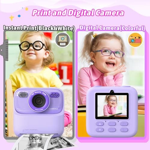 Upgrade Kids Camera Instant Print for Boys and Girls, 1080P HD Dual-Lens Selfie Digital Camera with Print Paper & 32G Card, Christmas Birthday Gifts Toys for Toddler and Teenagers Age 3-16 Years Old — view 3