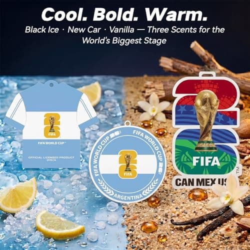 Argentina World Cup Decorations, 3 Pack Car Air Freshener, Provides Long-Lasting Scent, FIFA 2026 Charms, Argentina World Cup 2026 — view 3