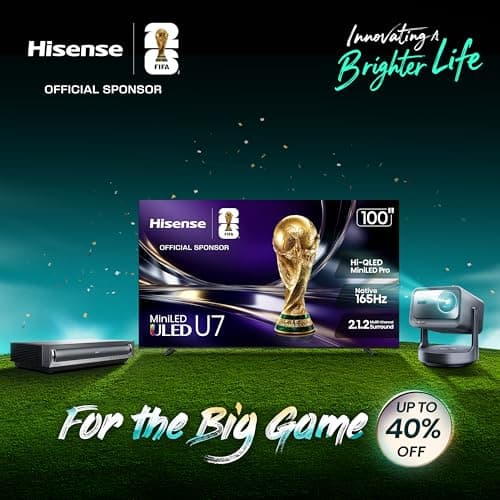 Hisense 55" Class U6 Series Mini-LED 4K UHD Smart Fire TV (55U65QF, 2025 Model) - QLED, Native 144Hz, HDR10+, Dolby Vision IQ, Dolby Atmos, Game Mode Pro, ALLM, Alexa Built in, Black