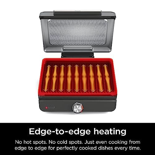 Ninja Griddle and Indoor Grill, 14’’, Electric Grill, For Steak, Burgers, Salmon, Veggies, and More, Pancake Griddle, Nonstick, Dishwasher Safe, 500F, Even Cooking, Silver, GR101 — view 5