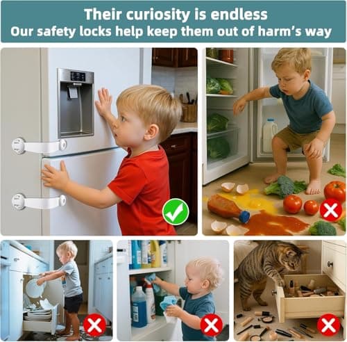 Safety Cabinet Locks,Safety Cupboard Latches for Dishwasher, Fridge, Door, Trash Can, Oven, Toilet Seat, no Tools Need or Drill (6 PCS) — view 4