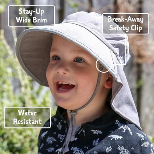 Jan & Jul Quick-Dry Xplorer Toddler UV Protection Hat with Adjustable Strap (L: 2-5 Years, Blue with Blue Trim) — view 2