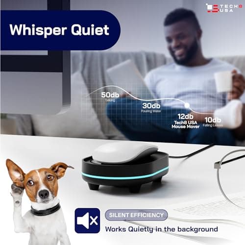 TECH8 USA Undetectable Mouse Mover Jiggler with Ambient Glow Ring and Hologram Disc for Laptops, PC, No Software, Random Movement, Designed, Patented and Trademarked in USA - 3D Hologram Alien — view 4