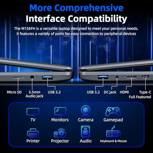 MELIUNA 15.6 Inch Laptop with AI&Office 365, 6GB RAM 128GB SSD, Quad-Core Processor, Win 11 Home Laptops Computer, IPS FHD, 180°Viewing, Type-C, WiFi 5, BT 4.2, Portable Thin Laptops(Gray) — view 4
