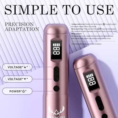 Wireless Permanent Makeup Tattoo Machine Kit, Rechargeable Digital Pen with LCD Display for Eyebrow Microshading, Ombre Brows, Lip Blushing & Eyeliner, Full Supplies with Needles, Case & Tools