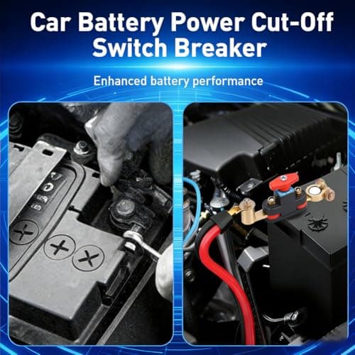 Car Battery Power Cut-Off Switch Breaker, Pure Copper Car Battery Disconnect Switch, Adjustable Battery Cut Off Switch 12v, for Car Truck Boat Rv Supplies (2Pcs) — view 4