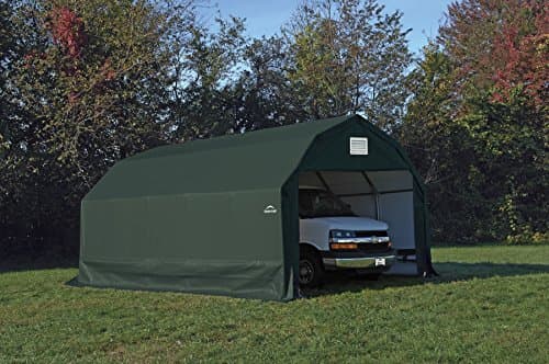 ShelterLogic ShelterCoat Barn Style Garage, Green, 12 x 28 x 11 ft.