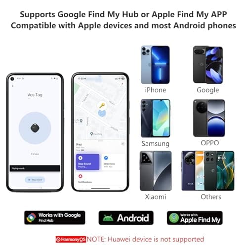 ATUVOS Air Tracker Smart Tags Pro for Android & iOS, New Dual System Key Finder Work with Google Find Hub or Apple Find My APP, Bluetooth Item Locator for Luggage, Suitcase. Replaceable Battery.4 Pack — view 4