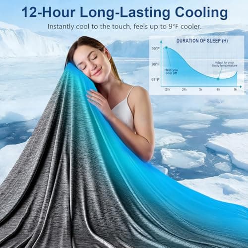 KMUSET Cooling Blanket Twin (60"x80"), Double Sided Summer Cooling Blankets for Hot Sleepers & Night Sweats, Cool Lightweight Blanket for Dorm Room Essentials, Picnic, Gifts for Women Charcoal Black