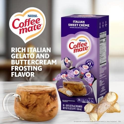 Coffee-Mate 84652 Liquid Coffee Creamer, Italian Sweet Creme, 0.375 oz Cups (Box of 50) — view 2
