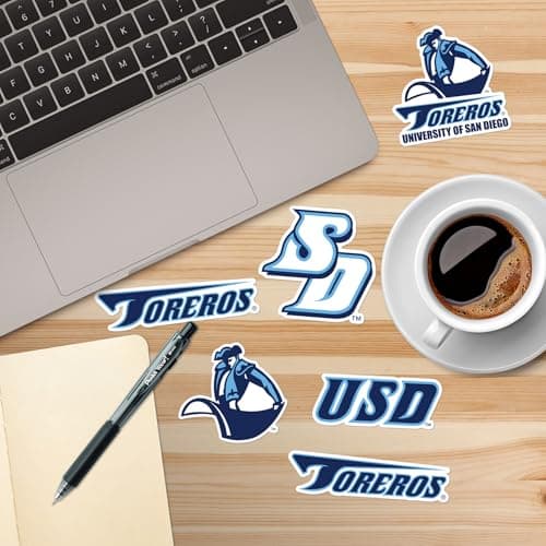 University of San Diego Spirit Logo Vinyl Large Deluxe Stickers Variety Pack - Laptop, Water Bottle, Scrapbooking, Tablet, Skateboard, Indoor/Outdoor — view 4