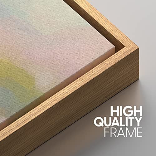SIGNWIN Framed Canvas Print Wall Art Set Vibrant Pastel Paint Stroke Collage Shapes Abstract Illustrations Modern Art Decorative Nordic Calm/Zen for Living Room, Bedroom, Office - 24"x36"x3 Natural — view 3