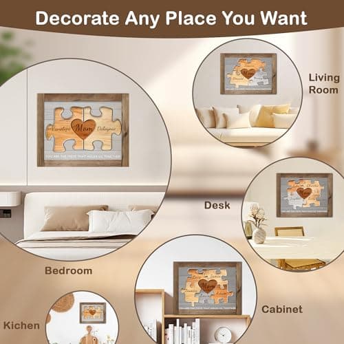 Personalized Custom Mothers Day Canvas Prints Gifts with Your Kid's Names, Mothers Day Gift for Mom Mama Mommy Grandma Wife from Son Daughter Husband Grandson Granddaughter — view 5
