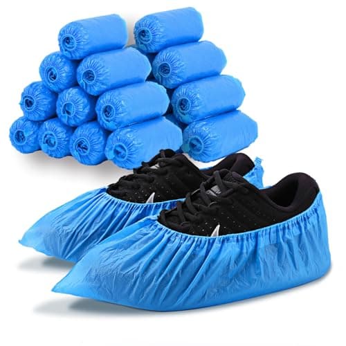 Shoe Covers Disposable - 200 Pack (100 pairs) Premium Shoe & Boot Covers Non-slip Shoe Booties for Guest Repairman, Fits Up to US Men's 11 & US Women's 13