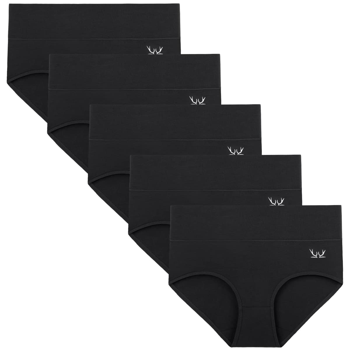 TANSTC Women’s Knickers – High Waist Cotton Underwear for Women, Soft Ladies Briefs with Tummy Support – Knickers for Women Multipack of 5