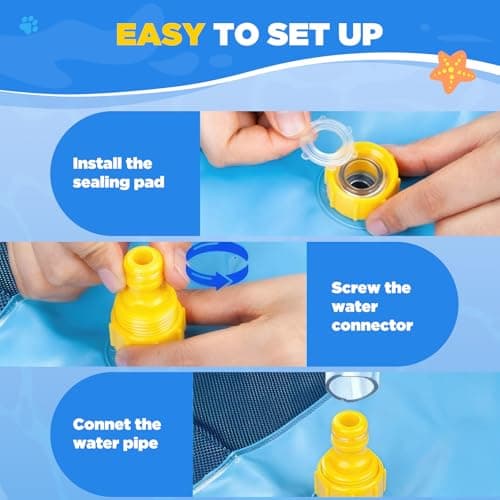 WELIN 67" Splash Pad Sprinkler for Kids Dogs, Summer Swimming Non-Slip Kiddie Wading Pool, Thicken Splash Play Mat Outdoor Fun Backyard Garden Beach Water Game for Toddlers Boys Girls Ages 3+ — view 5
