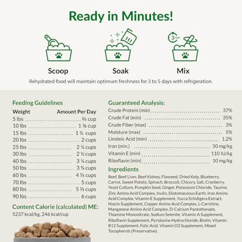 ULTIMATE PET NUTRITION Nutra Complete, 100% Freeze Dried Raw Veterinarian Formulated Dog Food with Antioxidants Prebiotics and Amino Acids (1 Pound, Beef) — view 4