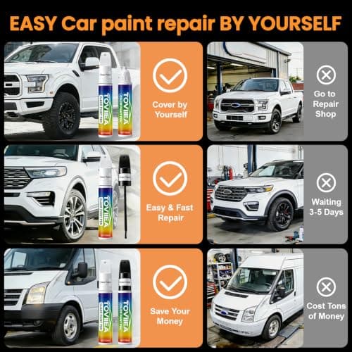 TOVIIEA Bright White(PW7/GW7) Touch Up Paint Compatible with JEEP,2-In-1 Car Paint Scratch Repair Pen,Car Paint Scratch Repair Kit for Scratches,Chips & Nicks,2-PCS SET — view 3