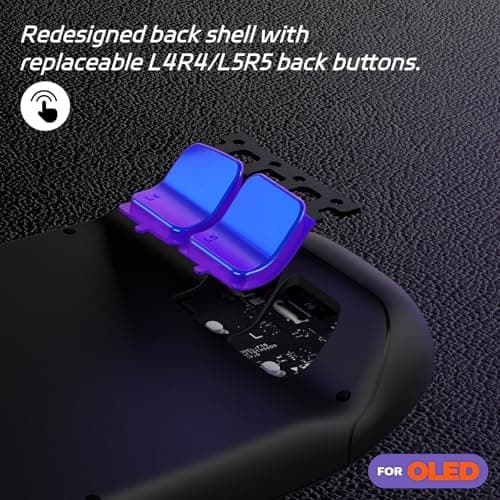 eXtremeRate Replacement Full Set Buttons for Steam Deck OLED Handheld Console, Chameleon Purple Blue DIY Custom ABXY D-pad Trackpad Bumpers Triggers Buttons with Tools for Steam Deck OLED Console — view 4