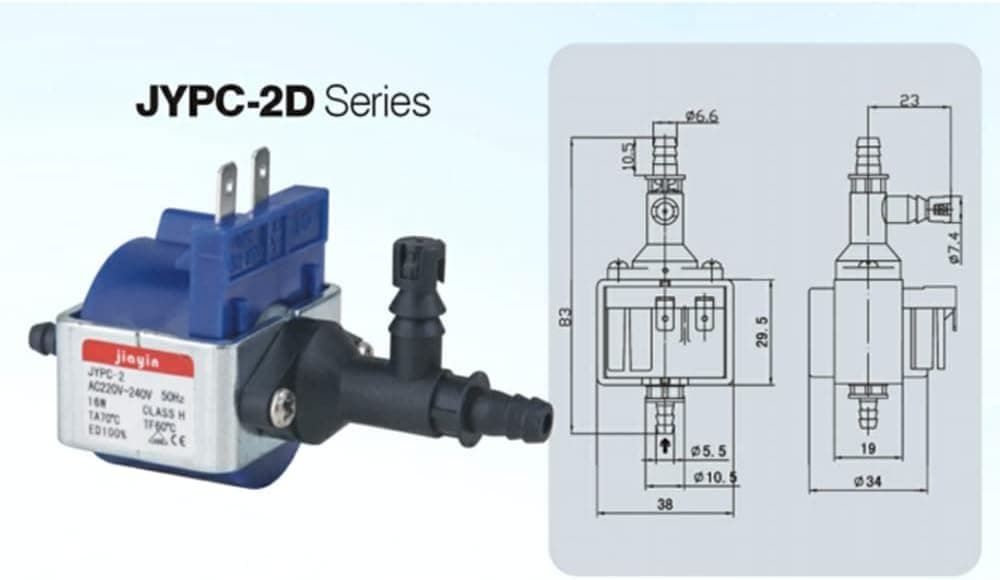 jiayin JYPC-2 Bomba solenoide de vibración electromagnética, CA 230 V 50 Hz 16 W Bomba de agua de repuesto para plancha eléctrica, mopa de vapor, vaporizador de ropa, máquina de café — view 2