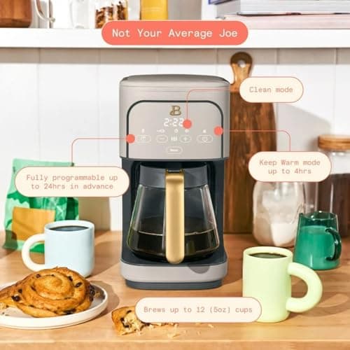 12-Cup Programmable Drip Coffee Maker, 24-Hour Auto Brew Timer, Strength Control (Regular/Gourmet/Bold), Keep Warm 4 Hours, Pause & Serve, Auto-Clean Reminder, Glass Carafe — view 4