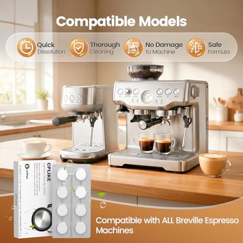 Espresso Cleaning Tablets Compatible with Breville Espresso Coffee Machine, 16 Count BREBEC250 Cleaning Tablets
