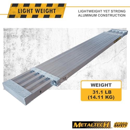 Metaltech M-PEP7000AL Telescopic Aluminum Plank Board, 6 to 9-ft. Adjustable Work Platform for Step Ladders and Sawhorses, Work Plank, Ladder Accessory, and Scaffold Tool for Home Improvement — view 6
