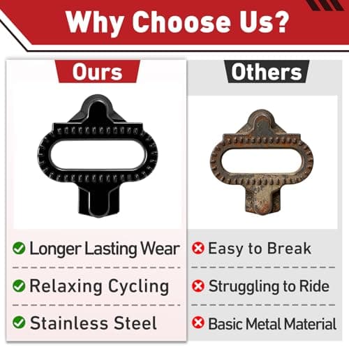 4 Pairs SH51 Bike Cleats Compatible with Shimano PD-M680 Series Pedals.The SH56 and SH51 Bike Cleats Suitable for Road, Indoor Cycling Spinning Shoes, Reinforced Brass Material, Easy Clip & Release — view 5