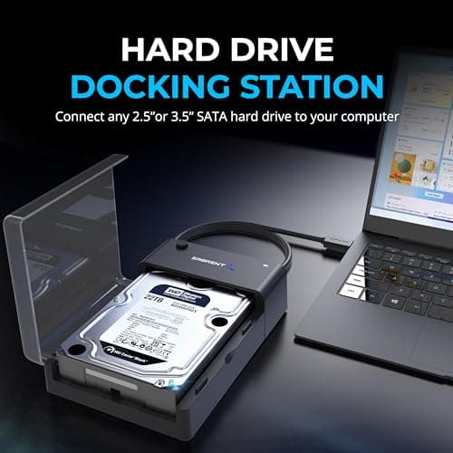 SABRENT USB 3.0 to SATA External Hard Drive Lay-Flat Docking Station for 2.5 or 3.5in HDD, SSD [Support UASP] (EC-DFLT) — view 3