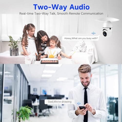 Chpuss Light Bulb Security Camera, 5G& 2.4GHz WiFi Security Cameras Wireless Outdoor for Home Security, 2-Way Audio Color Night Vision, Motion Detection Siren Alarm — view 5