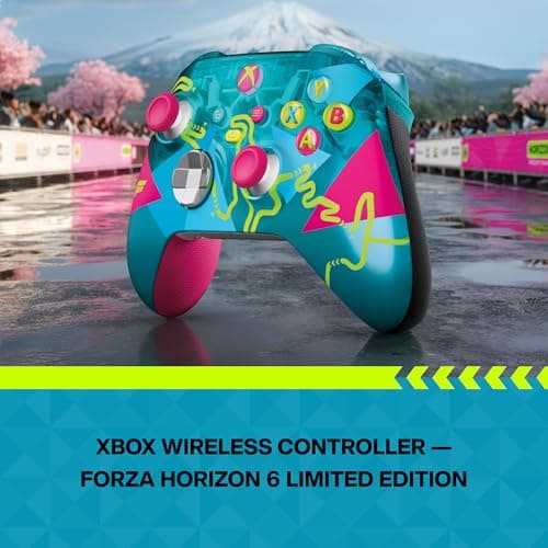 Xbox Wireless Gaming Controller | Forza Horizon 6 Limited Edition | Console, PC, & Cloud Devices | Dynamic Lighting Effects | Wireless, Bluetooth, USB-C Connectivity