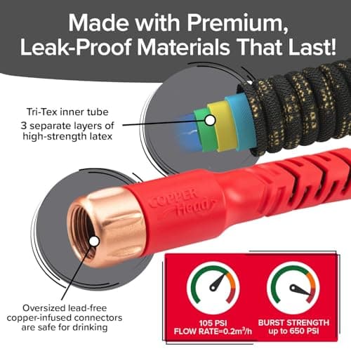 Pocket Hose 100 FT Copper Head Expandable Garden Hose, As Seen on TV — view 3