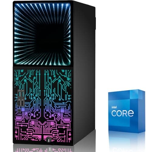 TechMagnet Gaming PC Desktop Intel core i7 8th Gen, Horizon+, AMD RX-550 4GB DDR5, 16GB RAM, 240GB SSD + 128GB SSD, HDMI, DVI, VGA, RGB Keyboard, Mouse, Win 11 (Renewed)