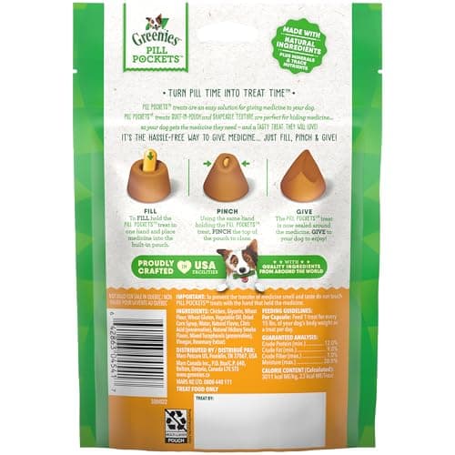 GREENIES PILL POCKETS Dog Treats Capsule Size Natural Soft Chicken Flavor, (30 Treats) 7.9oz. Pack — view 12