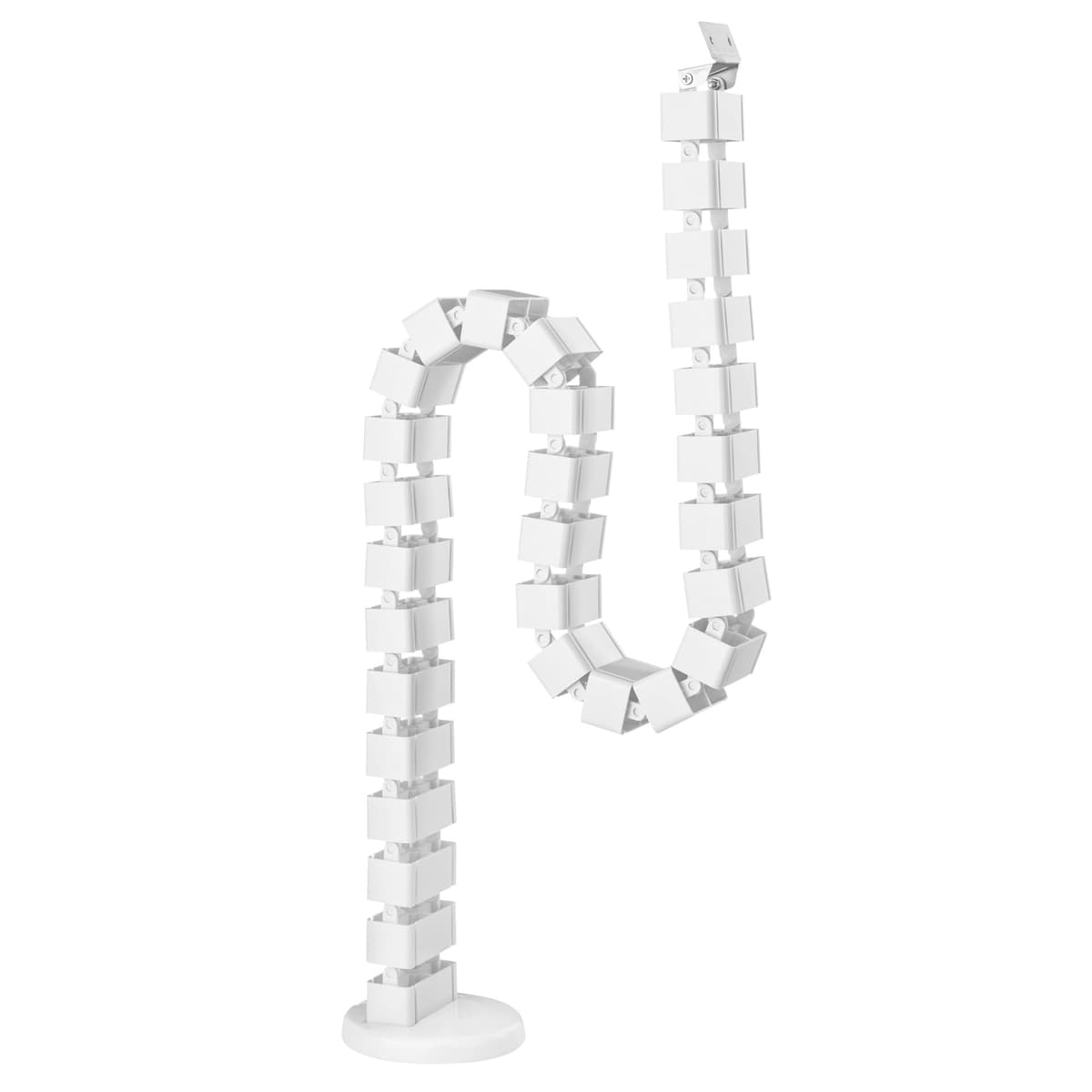 Mimoke Cable Hose for Desks Adjustable Height Flexible Cable Hose Cable Management Length Rectangular Cuba Slim Black (White, Screw Mount)