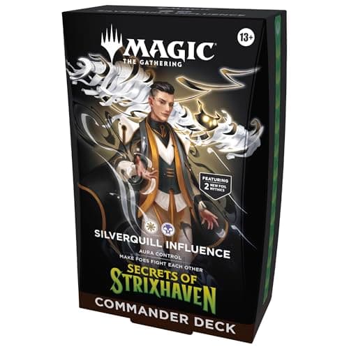 Magic: The Gathering Secrets of Strixhaven Commander Deck - Silverquill Influence (100-Card Deck, Deck Box + Accessories)