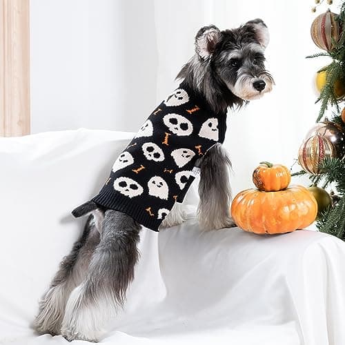 CuteBone Dog Sweater with Turtleneck Knitted Leash Hole