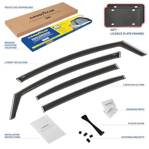 Goodyear Shatterproof in-Channel Window Deflectors for Honda Civic 2012-2015 Sedan, Rain Guards, Window Visors for Cars, Vent Deflector, Car Accessories, 4 pcs. - GY007997 — view 5